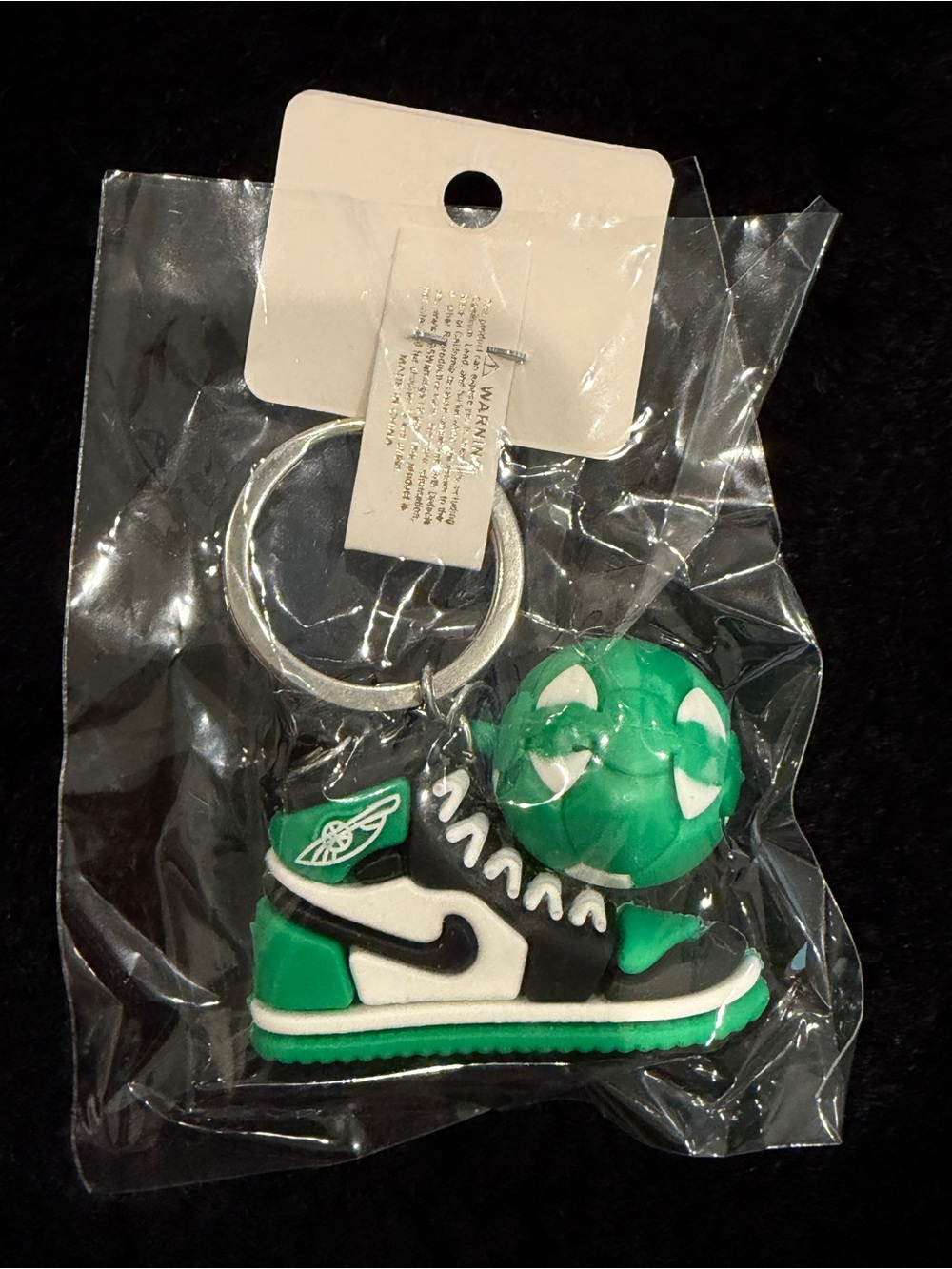 Green Basketball & Sneaker Keychain for Kids